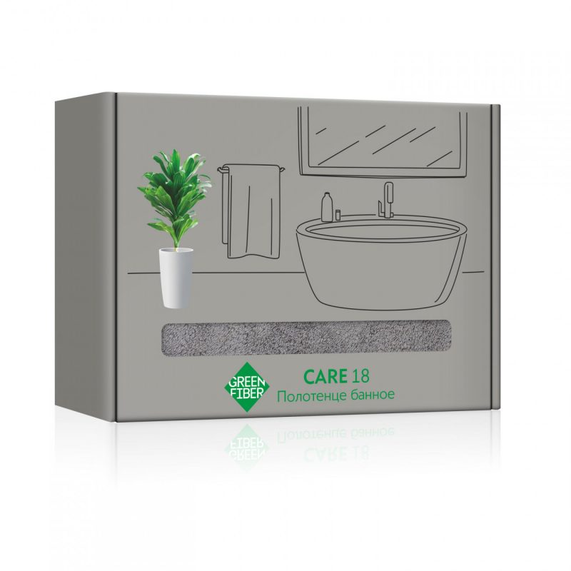 Полотенце банное Green Fiber CARE 18, серое
